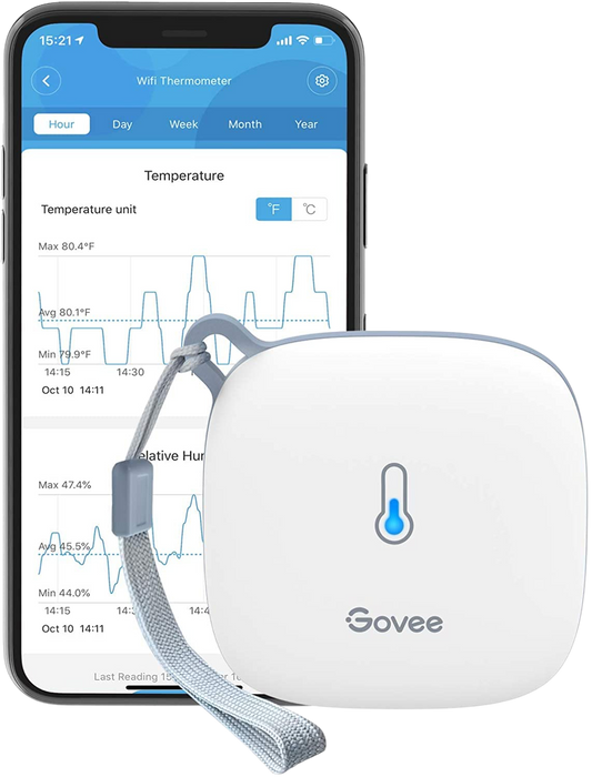 Govee Smart Thermometer Hygrometer, WiFi Humidity Temperature Sensor with App Notification Alert, 2 Years Free Data Storage Export, Wireless Remote Monitor for Room Greenhouse Incubator Wine Cellar