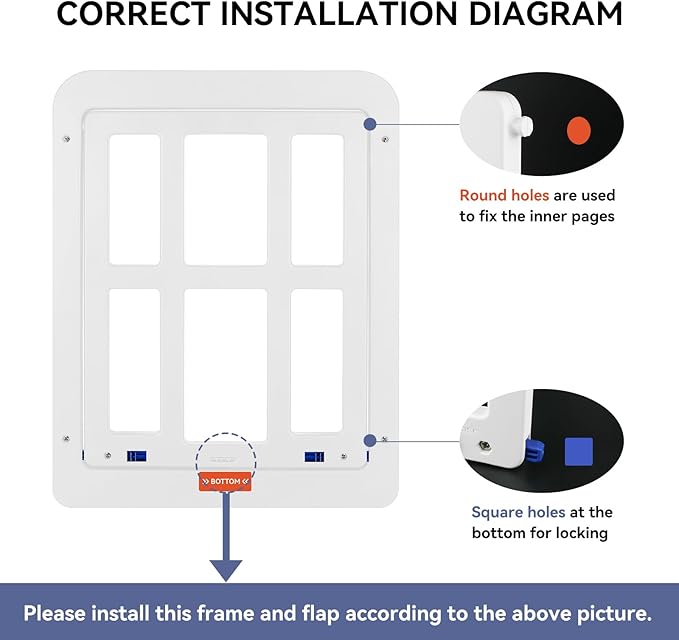 NAMSAN Cat Screen Door, Flap Opening 8.3 x 10.3 inches, Doggie Door for Screen Door, Window Cat Door Magnetic Self-Closing, Cat Door for Sliding Door, Lockable, White