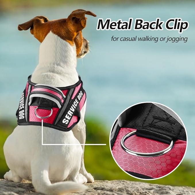 Dog Vest Harness and Patches Set, Animire in Training Service Dog Harness with 10 Dog Patches, Reflective Dog Vest with Handle for Small, Medium, Large, and Extra-Large Dogs