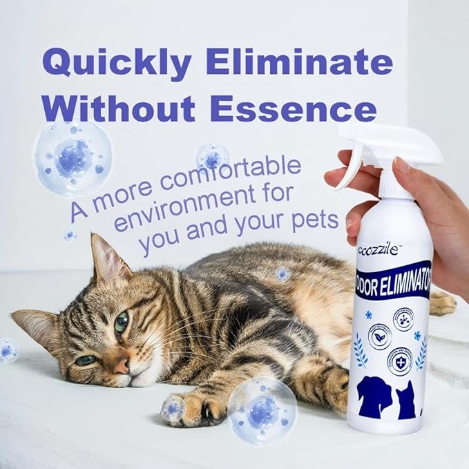 Pet Odor Eliminator for Strong Odor Fragrance Free Colorless and Odorless 16.9oz Spray with Safe Highly Effective Ingredients Carpet Deodorizer and Cat Litter Deodorizer Suitable for Dogs and Cats