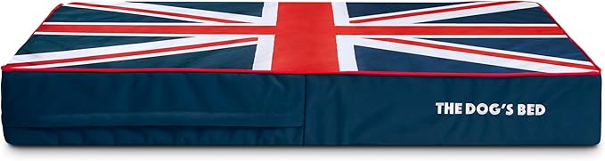 The Dog’s Bed Orthopedic Memory Foam Dog Bed, XL Blue & Red Trim UK Center Flag, Pain Relief for Arthritis, Hip & Elbow Dysplasia, Post Surgery, Supportive, Calming, Veterinary Approved