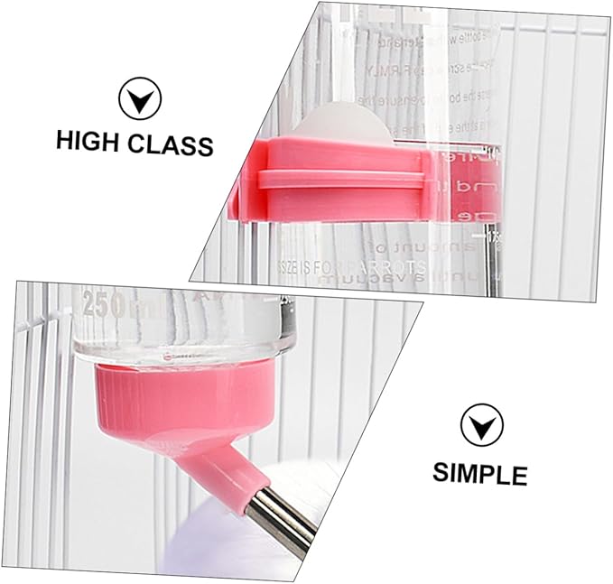 Mikikit 2pcs Leakproof Rabbit Water Bottles for Cage with Built Rolling Ball Large Capacity Water Dispensers for Chinchilla Guinea Pig and Small Pets