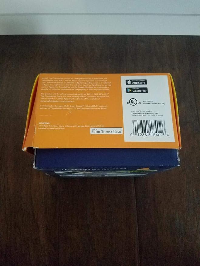 Chamberlain MyQ Smart Garage Hub - Wi-Fi enabled Garage Hub with Smartphone Control, Model MYQ-G0301, Old Version, Black