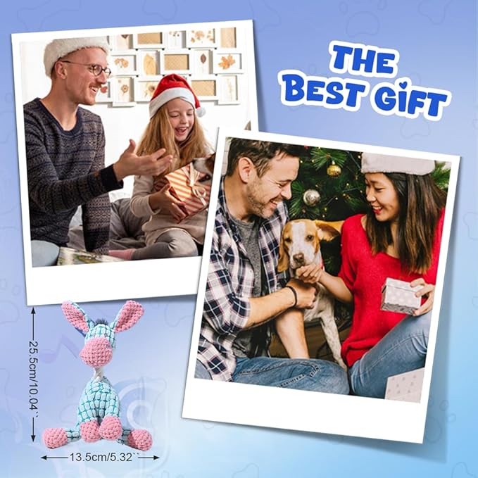 Indestructible Dog Toys,2026 New Dogs Plush Toy for Aggressive Chewers,Stuffed Toys Dogs Squeaky Durable Chew Toy for Indoor Pups Teething (Green Dog+Giraffe)