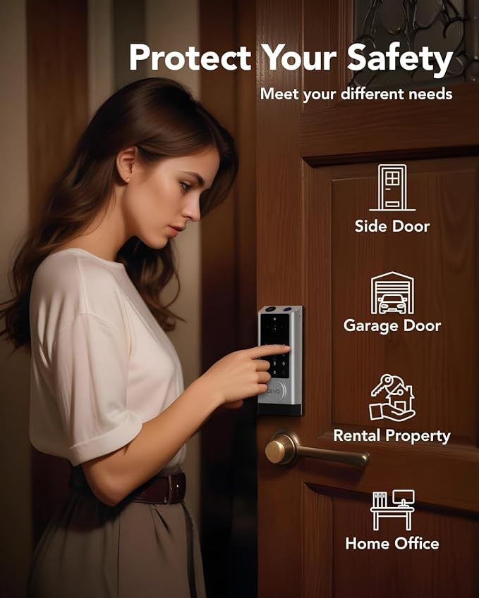 Devo G1 Video Smart Lock with Camera&Doorbell,App Remote Door Lock 6-in-1 Keyless Entry,Fingerprint ID,Auto Locks,Built-in Wi-Fi Smart Deadbolt for Front Door,Easy Install,Waterproof,BHMA Grade 3