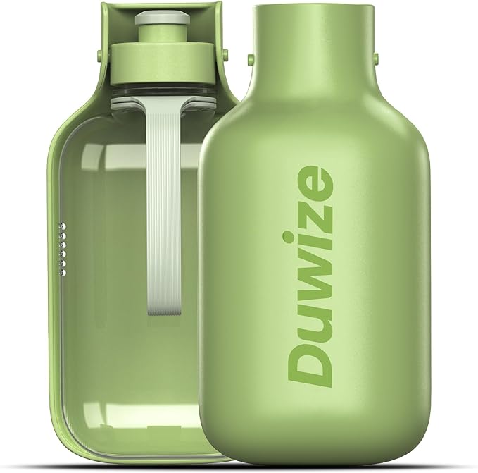 Portable Dog Water Bottle – 19 oz, Exclusive Latest Large Wide-Mouth Folding Design, Durable Handle Strap, Food-Grade Plastic, Ideal for Walking, Hiking & Outdoor Travel（Army green）