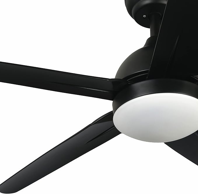 FINXIN Indoor Ceiling Fan Light Fixtures LED 52 Ceiling Fans for Bedroom,Living Room,Dining Room Including Motor,Light,3/5-Blades,Remote Switch (Black)
