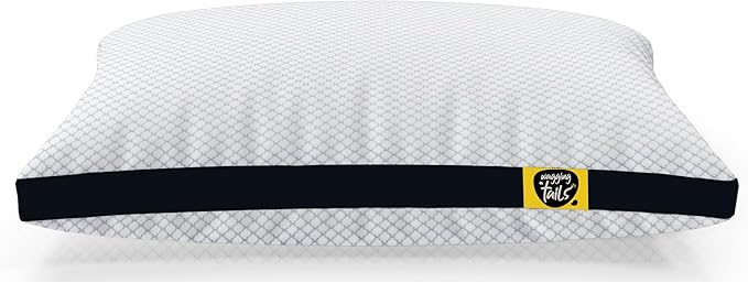 Wagging Tails Dog Bed Mattress with Waterproof Washable Removable Cover | Microfiber & Shredded Memory Foam Dog Crate Bed | Durable, Soft, Cozy Comfort Sleeping Bag for Dog, Cat & Pets | Small