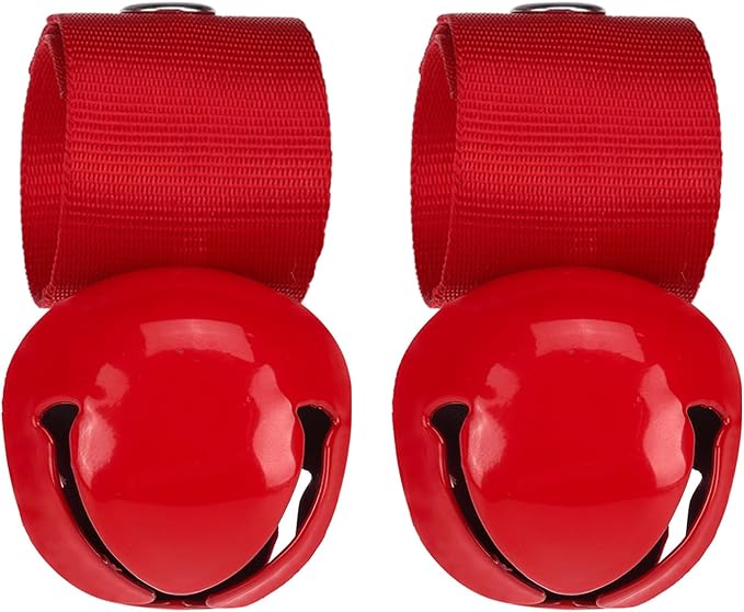 SCENEREAL Large Dog Collar Bell, 2 Pack Dog Bell for Collar, Noise Maker Extra Loud Anti-Theft Bell for Training, Hiking, Walking, Hunting, Pet Tracker, Save Birds & Wildlife, Red x 2, L