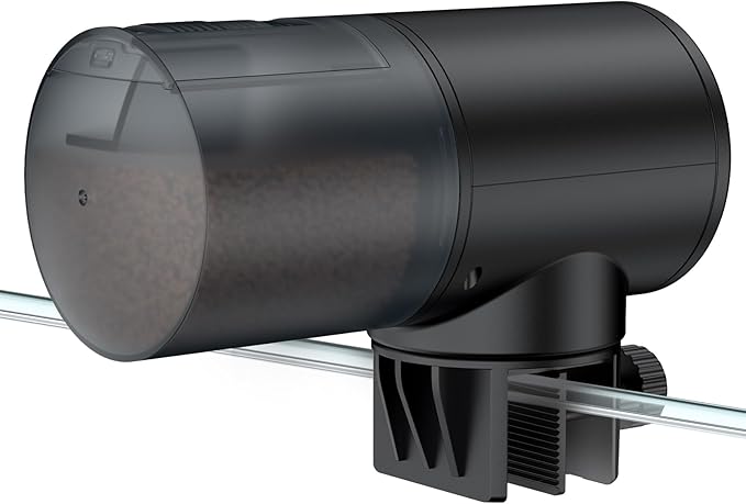 Pawfly Automatic Fish Feeder for Aquarium USB Rechargeable Vacation Timer for Fish Tank 200 ml Adjustable Auto Fishes Food Dispenser for Pellets Granules & Strips