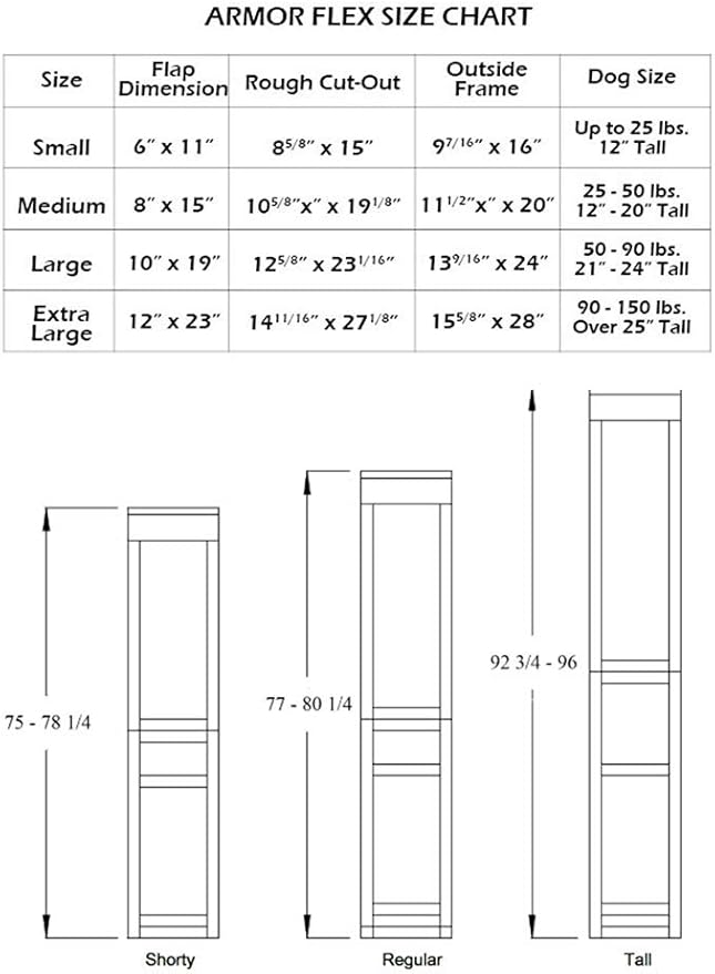 Armor Flex Air Tight Aluminum Frame Low-E Patio Pet Doors - High Tech Pet - Dog Door-Cat Door-Sliding Glass Patio Door Installation-Extra Large Pet - Extra Tall Sliding Glass Door Height - AF1-STE-XL