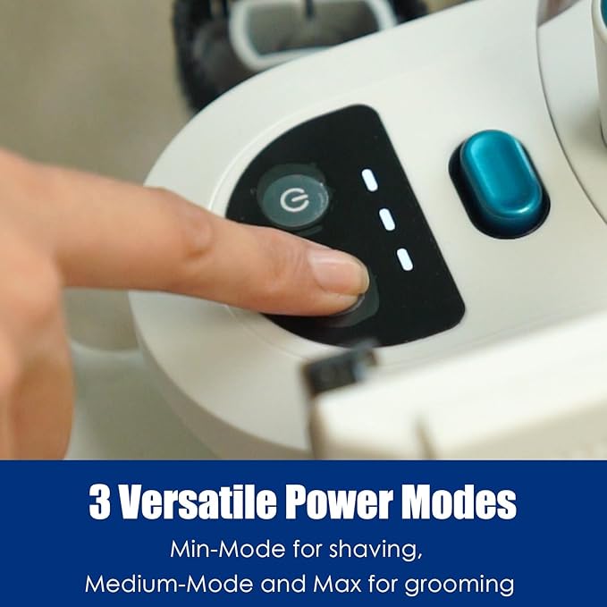 Pet Grooming Kit with 3.4L Oversized Vacuum Suction - 99% Pet Hair Removal - Professional Dog Clippers & Shedding Tools for Cats, Teddy, Poodle, Golden Retrievers (Pearl White)