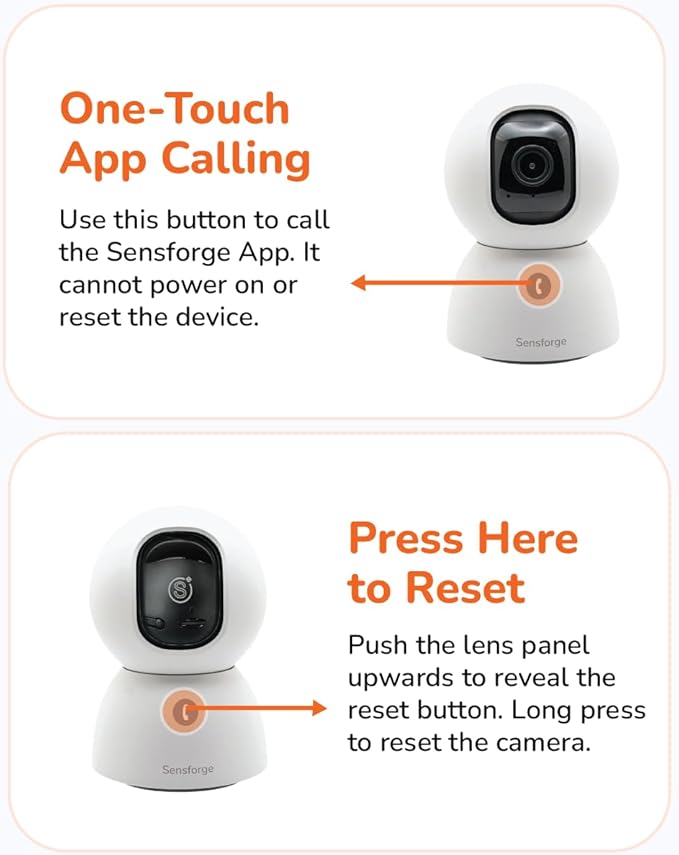 Sensforge 2.5K Indoor Pan-Tilt Dome Security Camera (2-Pack), AI Human & Pet Detection, 360° Coverage, Two-Way Audio, Dual-Band Wi-Fi (2.4G/5G), 64GB SD Card Included, No Monthly Fees