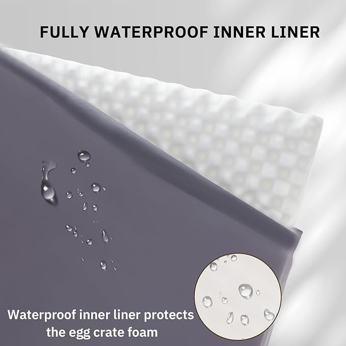 Bedfolks Orthopedic Dog Bed for Jumbo Dogs - Egg Foam Dog Crate Bed with Removable Waterproof Cover, Pet Bed Mat Suitable for Dogs and Pets Up to 150 lbs (54 x 44 x 4 inches, Navy)