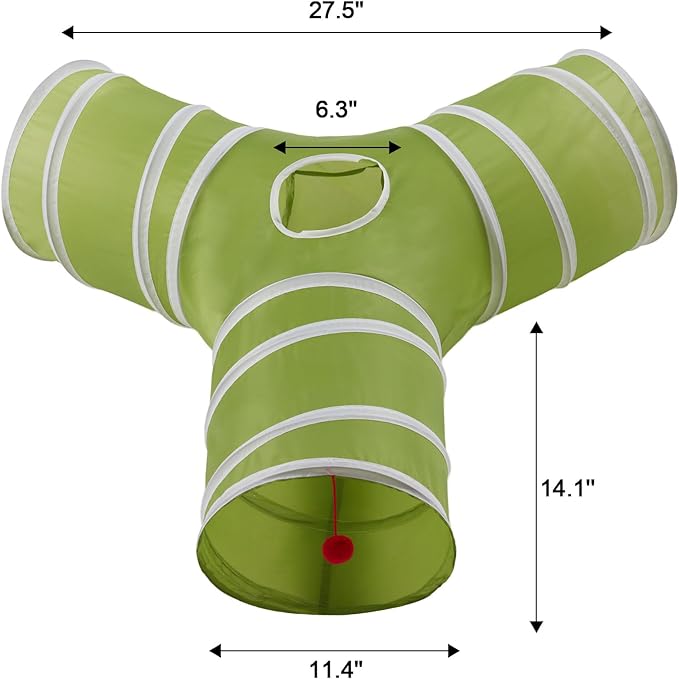 Cat Tunnels for Indoor Cats 3 Way Play Toy Kitty Tunnel Peek Hole Toy with Ball for Cat Tube Fun for Rabbits Kittens and Dogs