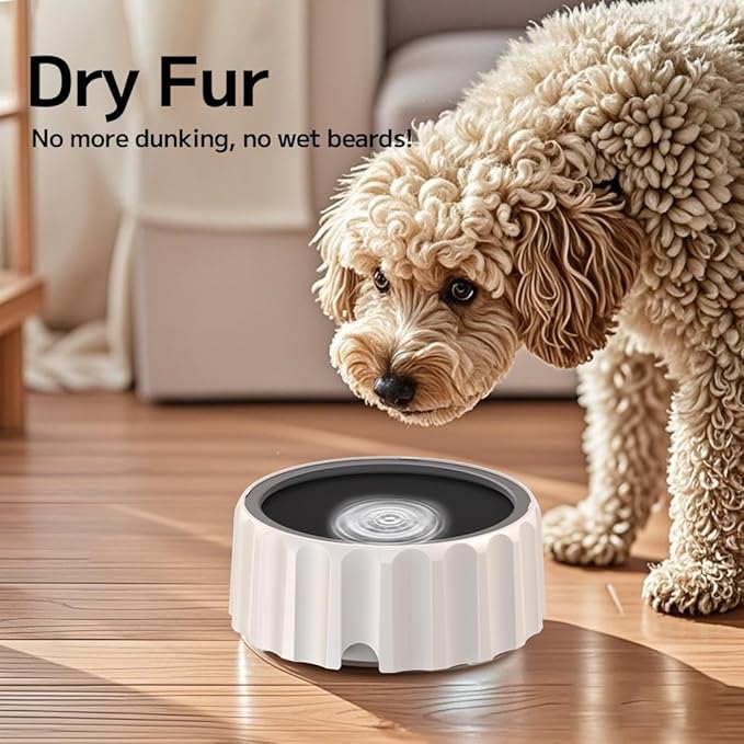 Dog Water Bowl 70oz/2L Large Capacity Water Dispenser No Spill Non Slip No Splash Pet Slow Feeder No Drip Vehicle Carried Travel Slow Drinking Bowl for Dogs Cat(Dark Grey)