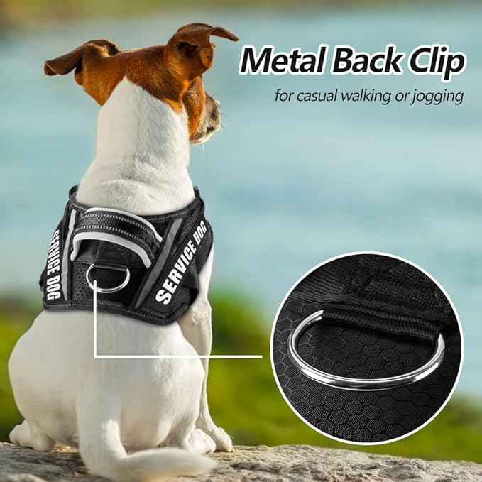 Dog Vest Harness and Patches Set, Animire in Training Service Dog Harness with 10 Dog Patches, Reflective Dog Vest with Handle for Small, Medium, Large, and Extra-Large Dogs