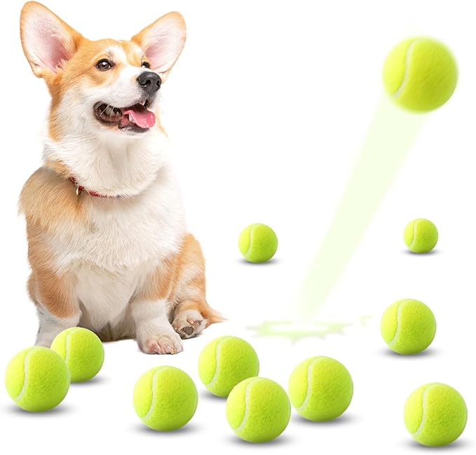 10 Pack 2-Inch Small Tennis Balls for Dogs, Interactive Fetch Toys for Indoor & Outdoor Play, Chew-Resistant Pet Training Balls(Not Compatible with The New Ball-Throwing Machine)