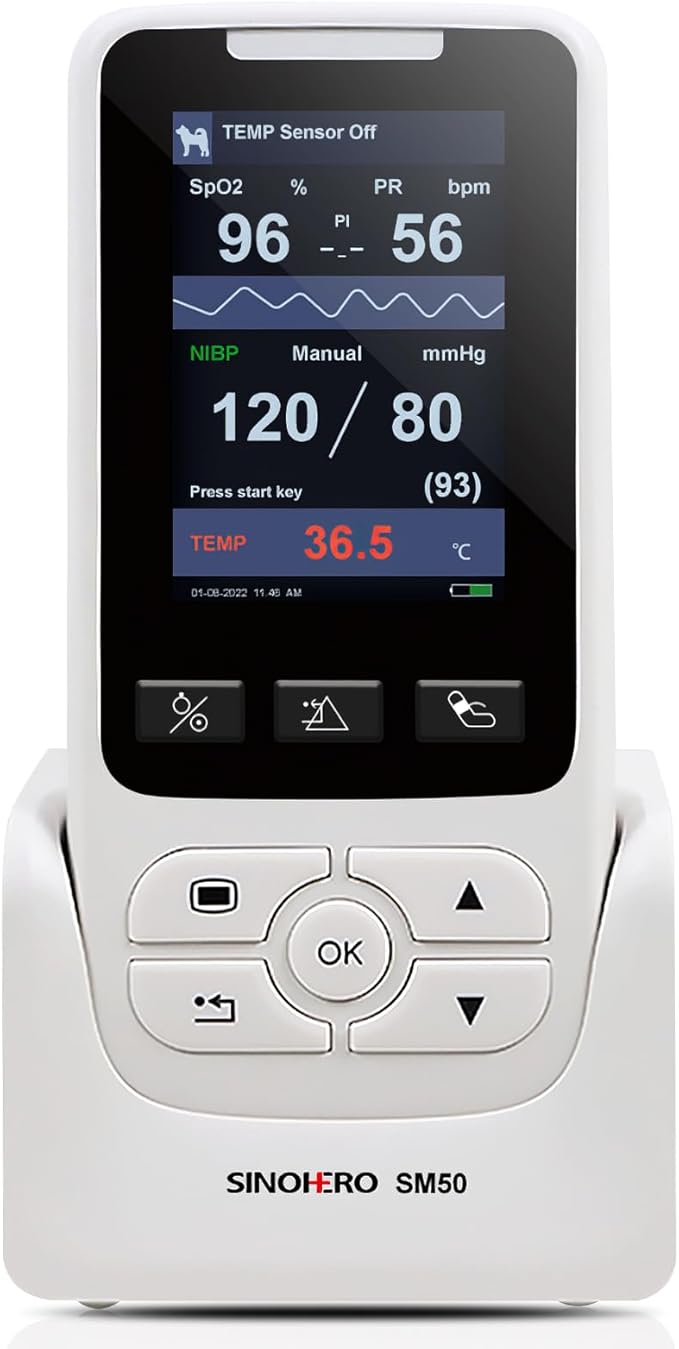 Veterinary Monitor for Pet(Include Dogs and Cats),SpO2/TEMP/NIBP/PR Spot Check or Continuous Monitoring for Animal As Veterinary Clinic Equipment