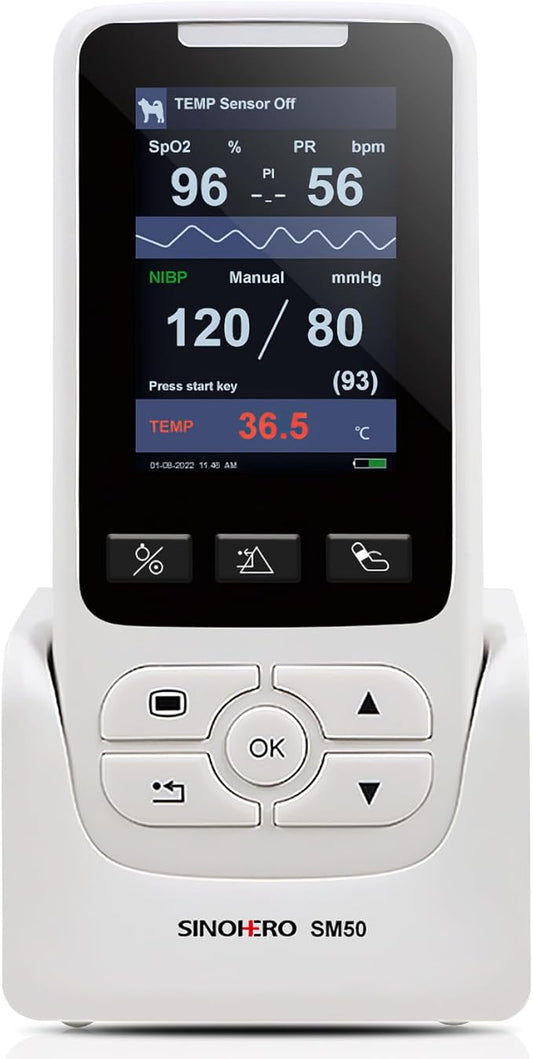 Veterinary Monitor for Pet(Include Dogs and Cats),SpO2/TEMP/NIBP/PR Spot Check or Continuous Monitoring for Animal As Veterinary Clinic Equipment