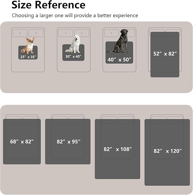 Waterproof Blanket for Couch, Leak Proof Dog Bed Blankets Reversible, Pet Throw Sofa Furniture Protector Machine Washable-52 x82,Black+Lightgrey