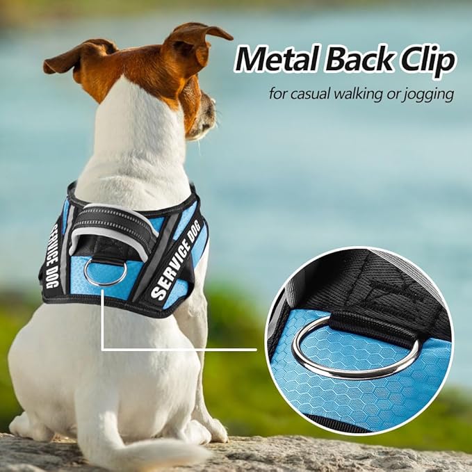 Dog Vest Harness and Patches Set, Animire in Training Service Dog Harness with 10 Dog Patches, Reflective Dog Vest with Handle for Small, Medium, Large, and Extra-Large Dogs