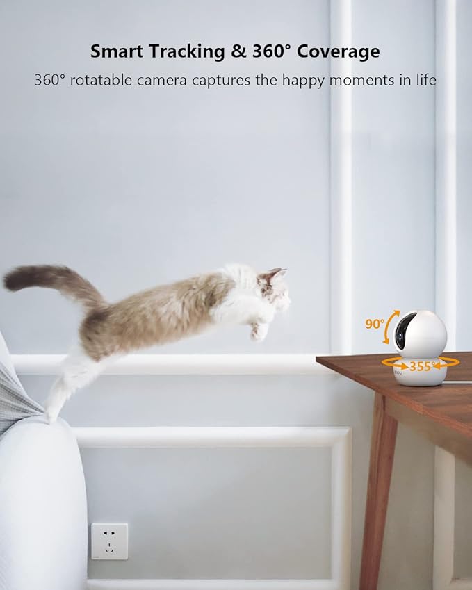 Imou 360° Security Camera Indoor with AI Human/Motion/Sound Detection, WiFi Camera Indoor Wireless 1080P for Pet/Dog/Baby, Smart Tracking, Siren, Night Vision, 2-Way Audio, Works with Alexa, 2 Pack