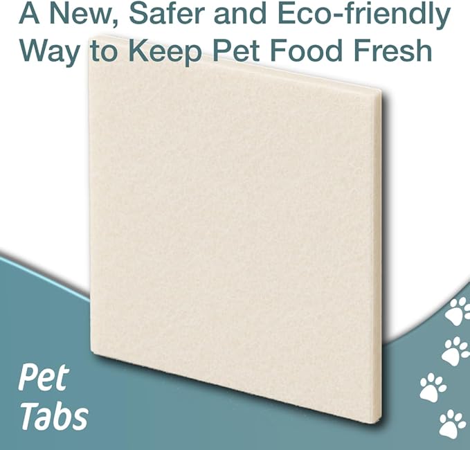 New - Pet-Tabs by Zorbette – High Capacity Plant Based Desiccant for Automatic Pet Feeders, Keeps Dry Pet Food Fresh, Food-Safe & Reusable Moisture Absorber, Fits Petlibro & Similar Feeders (3x3 Inch)