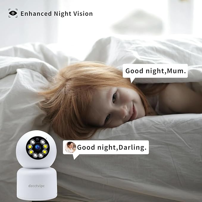 3K Dual-Band WiFi Indoor Camera, Baby Monitor with 24/7 Cloud Recording,AI Motion Tracking & 360° Auto Rotation,Color Night Vision,2-Way Audio,No Blind Spot
