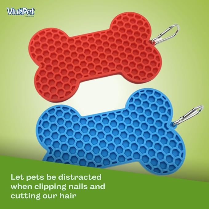 VALUEPET | Dog Lick Mat - Silicone Lick Mat for Anxiety Relief - Slow Feeder Licking Pad for Butter, Yogurt, & Peanut - Suitable for Dog Training, Boredom Reducer, Bathing & Grooming - Bone - 6.6 Inch