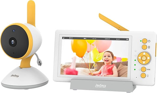 Baby Monitor No WiFi, 5" 720P HD Screen Baby Monitor with Camera and Audio with 30hrs Long Battery Life, Baby Camera Monitor Two-Way Talk, VOX, Infrared Night Vision, Temperature Monitoring