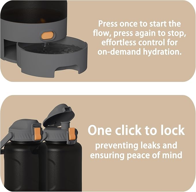 50oz Leakproof Dog Water Bottle for Hiking & Camping with Pet Sharing Technology - Dual Hydration Zones, Portable Dog Water Bottle, Travel Accessories for Humans and Pets, BPA Free, Pink