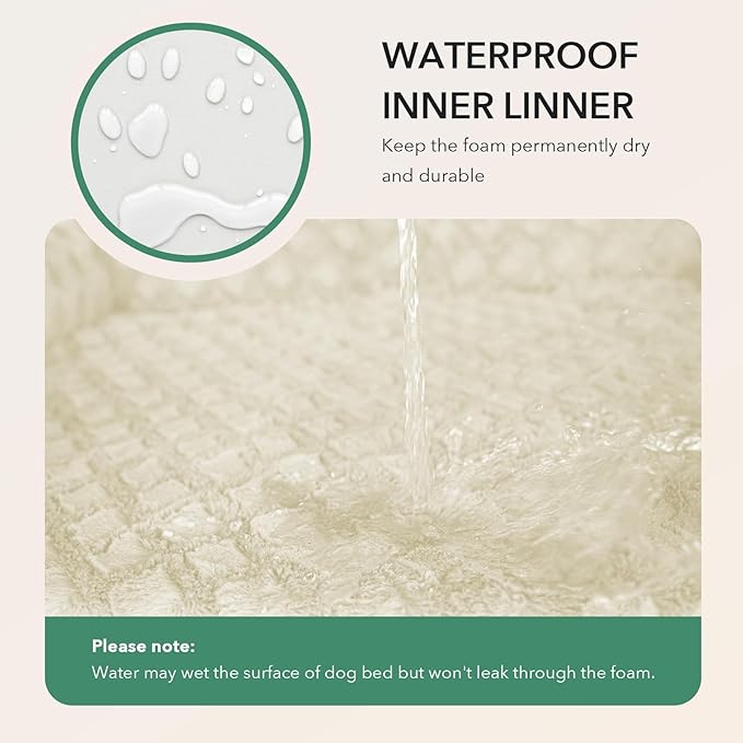 Orthopedic XL Dog Beds, Waterproof Memory Foam Big Pet Bed for Extra Large Sized Dogs 45x35Inch, Non-Slip Bottom and Egg-Crate Foam Dog Couch Bed with Washable Removable Cover, Pink