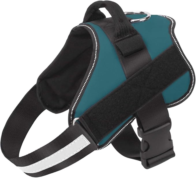 Bolux Dog Harness, No-Pull Reflective Dog Vest, Breathable Adjustable Pet Harness with Handle for Outdoor Walking - No More Pulling, Tugging or Choking (Turquoise, S)