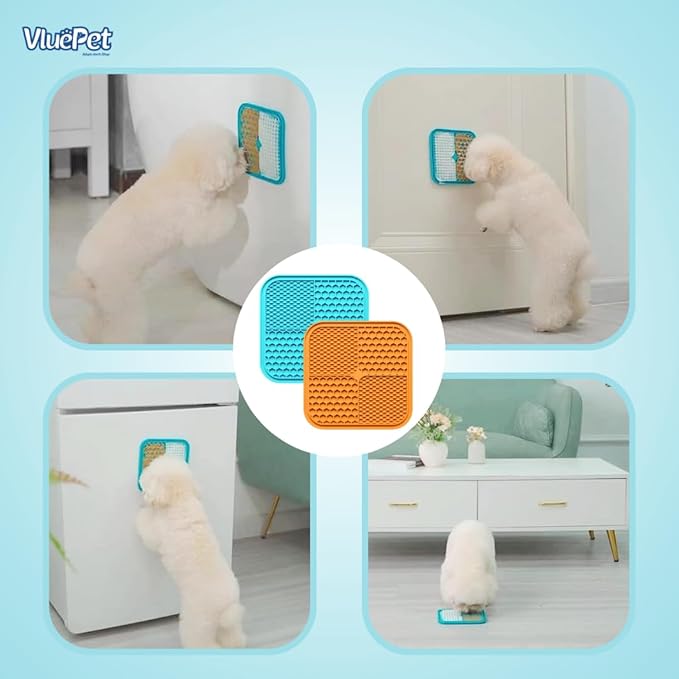 VALUEPET | Dog Lick Mat - Silicone Lick Mat for Anxiety Relief- Slow Feeder Licking Pad for Butter, Yogurt, & Peanut - Suitable for Dog Training, Boredom Reducer, Bathing & Grooming- Square | 6.6 Inch