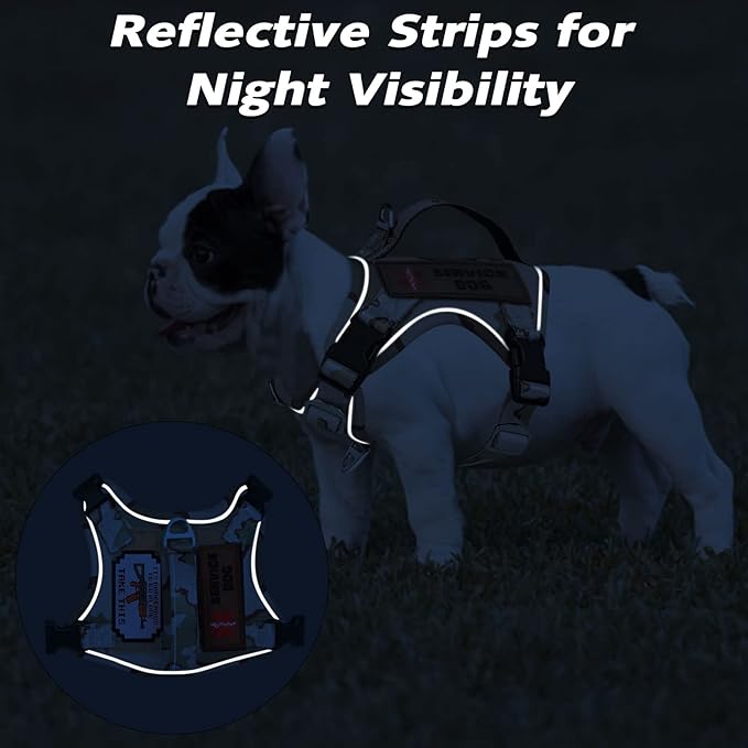 Tactical Small Dog Harness for Puppy, No Pull Military Service Dog Vest with Vertical Handle, Outdoor Training Small Puppy Vest Chihuahua Harness (Desert Green, XS)