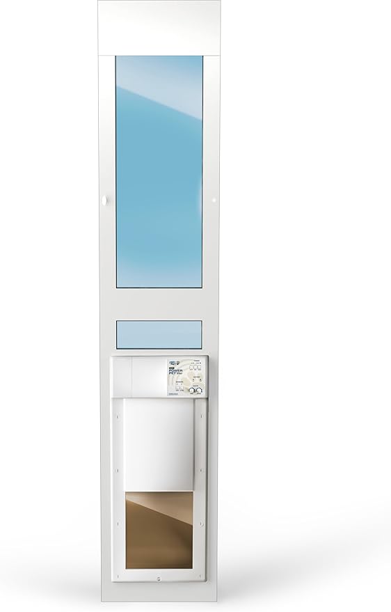 Power Pet Electronic Dog Door - High Tech Pet Electronic Pet Doors - Fully Automatic Sliding e-Glass Electronic Dog Doors - Pets up to 30 lbs - Medium - Regular 75" - 80-1/4" Patio Doors - PX-1-SRE