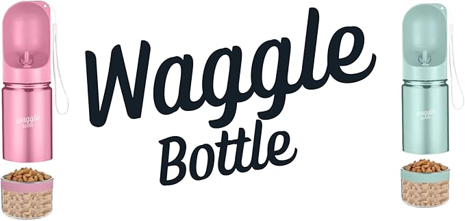 Stainless Steel Dog Travel Water Bottle, Vacuum Insulated Portable Dog Water Dispenser, Drink Cup and Snack Container On The Go, Outdoor Walking, Hiking, Travel (Pink)