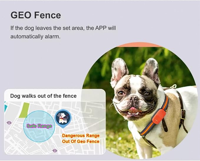 4G LTE Smart Dog GPS Tracker, Live Pet Tracker with Virtual Fence Collar System, IP67 Waterproof, Long Battery Life, Customizable Boundaries App Control, Yard Outdoor (Subscription Required)