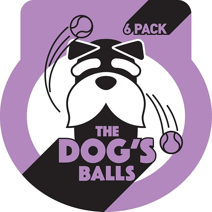 The Little Dog's Balls, Dog Tennis Balls, Lilac 6-Pack, Strong Toy for Agility Training, Puppy Training, Play, Exercise & Fetch, 1.9 Inches Diameter