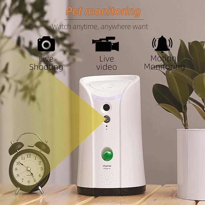 Petalk AI Dog Camera Automatic Treat Dispenser, 5G&2.4G WiFi HD Pet Camera, Remote Treat Tossing
