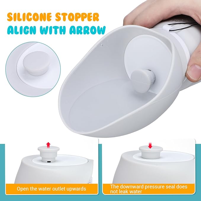 Portable Silicone Dog Water Bottle Pet Water Dispenser with One-Hand Push Button for Outdoor Walking Hiking Camping