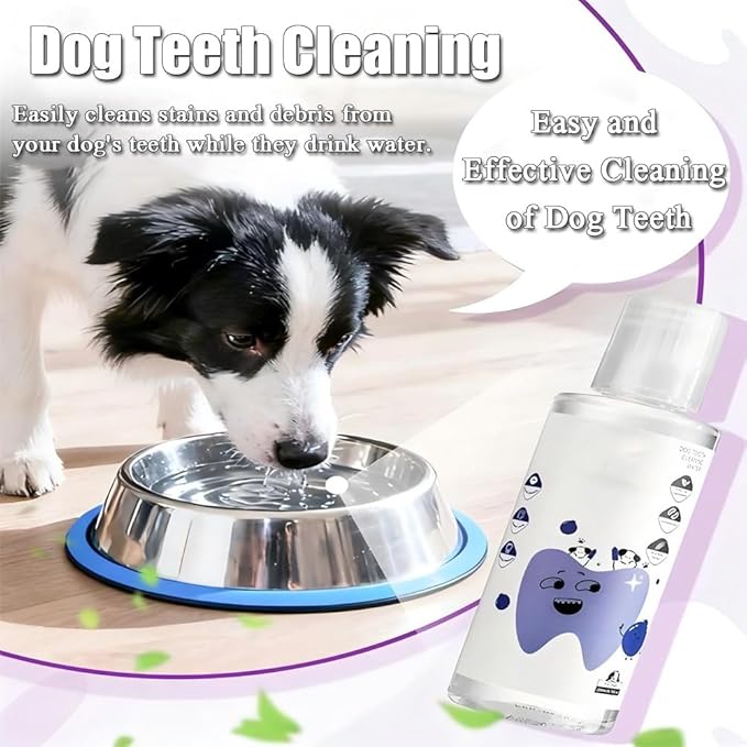 Dental Water Additive, Specialized Dental Care Formula, Fresh Dental Water Additive for Dogs, Natural Flavorless Teeth Cleaning Mouthwash, Freshen Dog Breath, Promote Healthy Gums(2PCS)