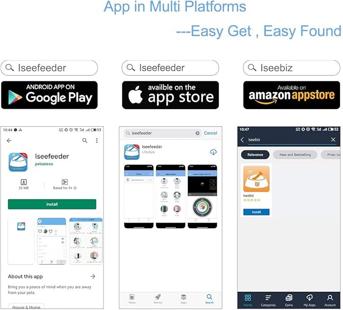 Iseebiz Automatic Pet Feeder with Camera, 6L App Control Smart Feeder Cat Dog Food Dispenser, 2-Way Audio, Voice Remind, Video Record, 6 Meals a Day for Medium Large Cats Dogs, Compatible with Alexa