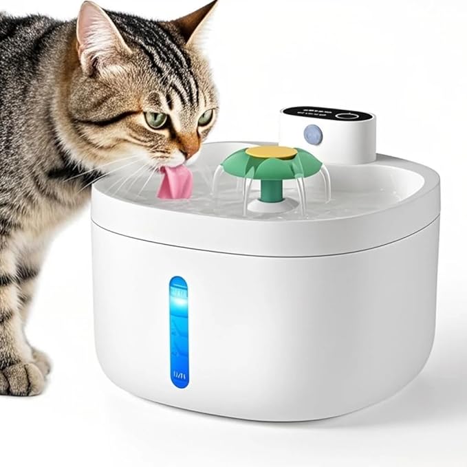 Wireless Cat Water Fountain,42000mAH Battery Operated Cordless Cat Fountain,91OZ/2.6L Automatic Pet Water Dispenser Rechargeable Drinking Fountains with Motion Sensor for Cats and Dogs