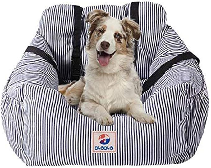 BLOBLO Dog Car Seat Pet Booster Seat Pet Travel Safety Dog Bed for Car with Storage Pocket