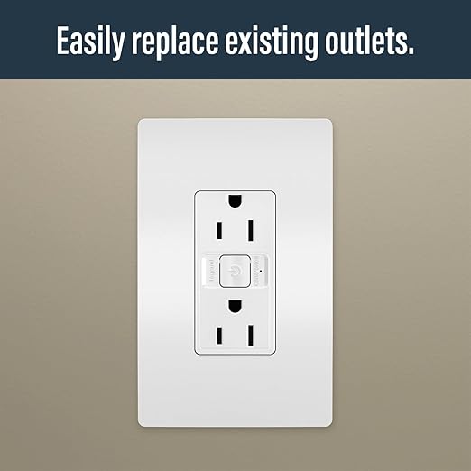 Legrand Radiant WNRR15WH 15 AmpSmart Outlet with Netatmo, Compatible with Alexa, Google Assistant & Apple HomeKit, 15A, White (1 Count)