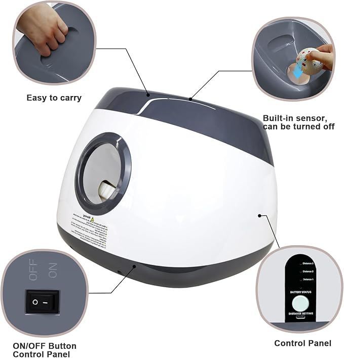 SOCO Automatic Ball Launcher for Dogs Large- 3 Distance Settings (40/60/80FT) w/Remote Control | 2.5" ETPU Tennis Balls | Indoor/Outdoor Dog Toy | 6 Balls & Quick Charge Included