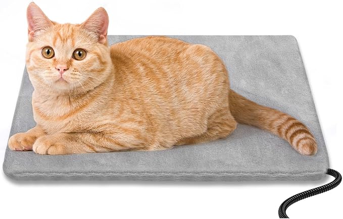Heating Pad for Cats and Dogs Outdoor,Indoor Warming Cat Heating Pad, Waterproof，Chew Resistant Cord (Grey, 16 X 12)