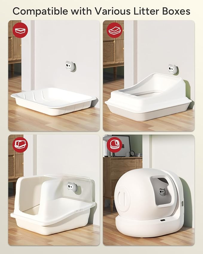 Litter Box Camera – AI Cat Health Monitoring, Records Cat's Toileting Behavior, Abnormal Alerts, Fits Automatic & Standard Litter Boxes, Multi-Cat Support, Cat Cam with Night Vision(Grey)